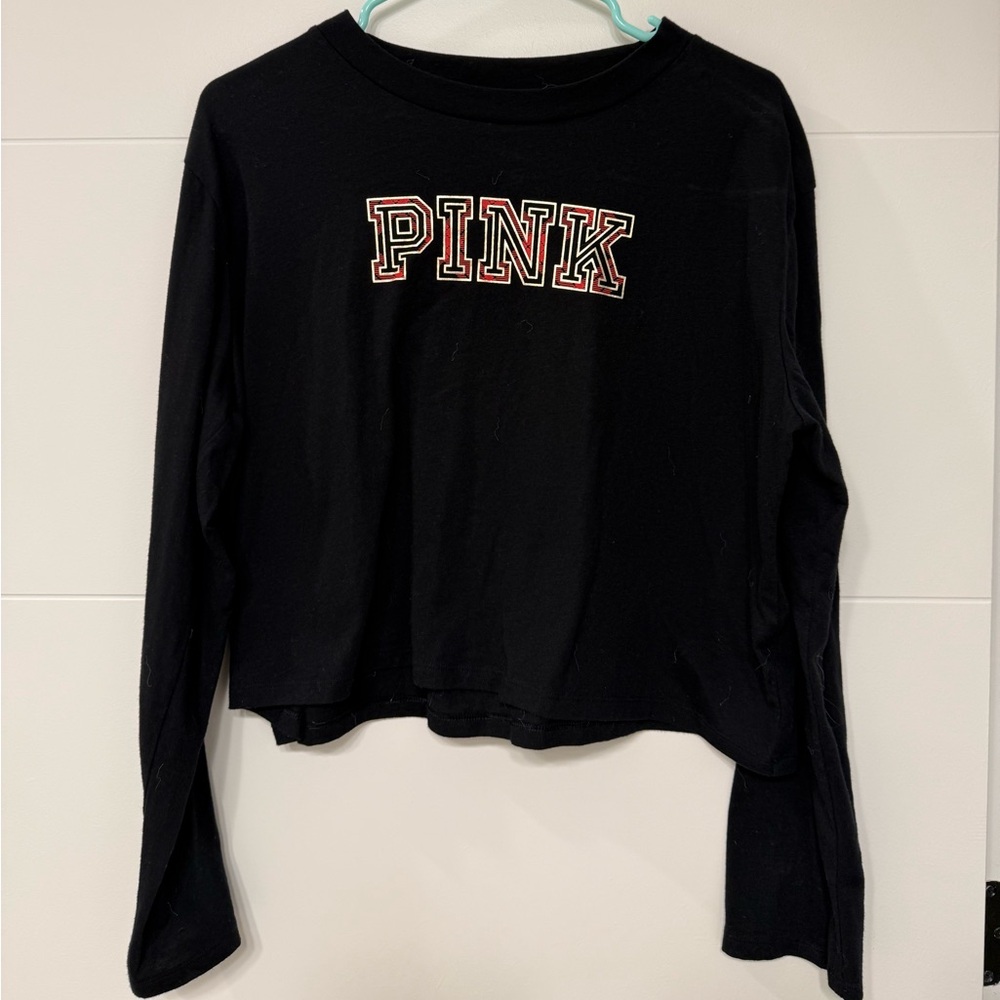 PINK Victoria's Secret Black Long Sleeve Top